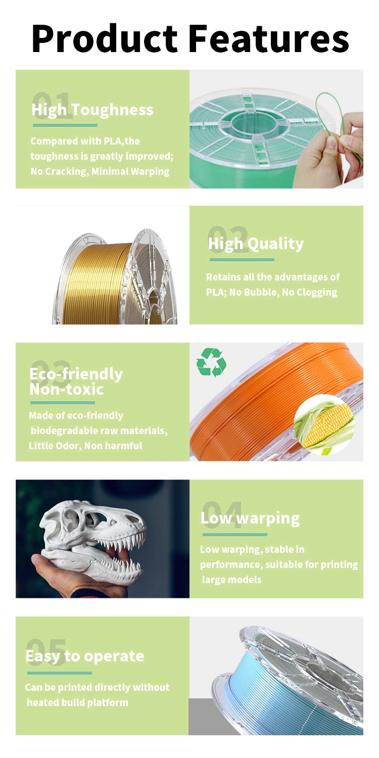 High Qualify Strong Toughness for 3D Printer Silk Gold PLA Filament