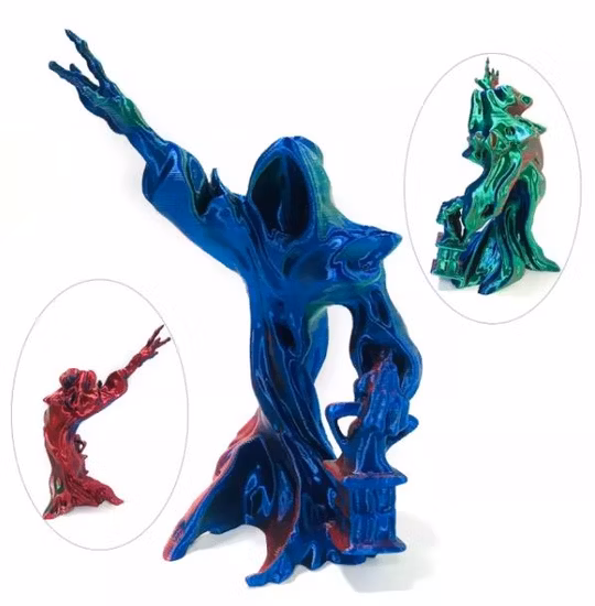 Popular New Tri-Color Silk PLA 3D Printers 3D Pens Red- Blue- Green Filament Silk 3D Printing Material 1.75mm Tangle Free Easy-to-Use DIY 3D Printing Filament