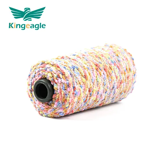 Kingeagle 100% Polyester Rainbow Pompom Knot Fancy Yarn for Socks