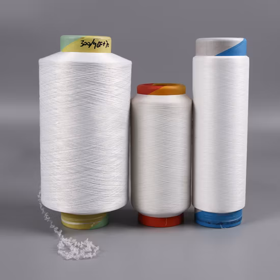 China Manufacturer Customization DTY Polyester Acy 150/48/40 Ddb Elastic Spandex Air Covered Socks Denim Fabric Knitting Machine Yarn