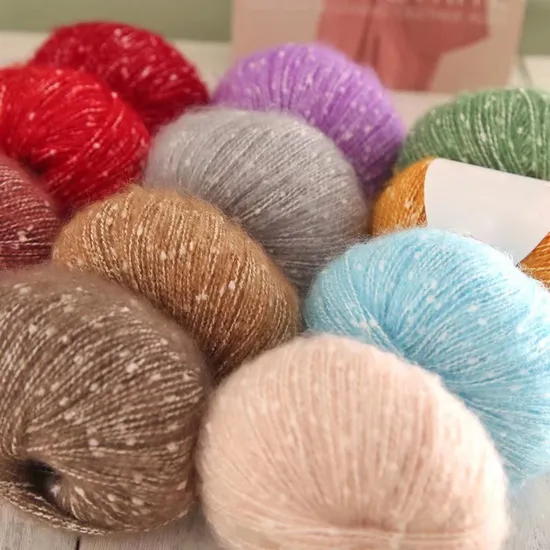 Wholesale Wool Mohair Thread Light and Thin Smooth Scarf Yarn 